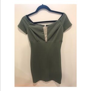 Green mini dress